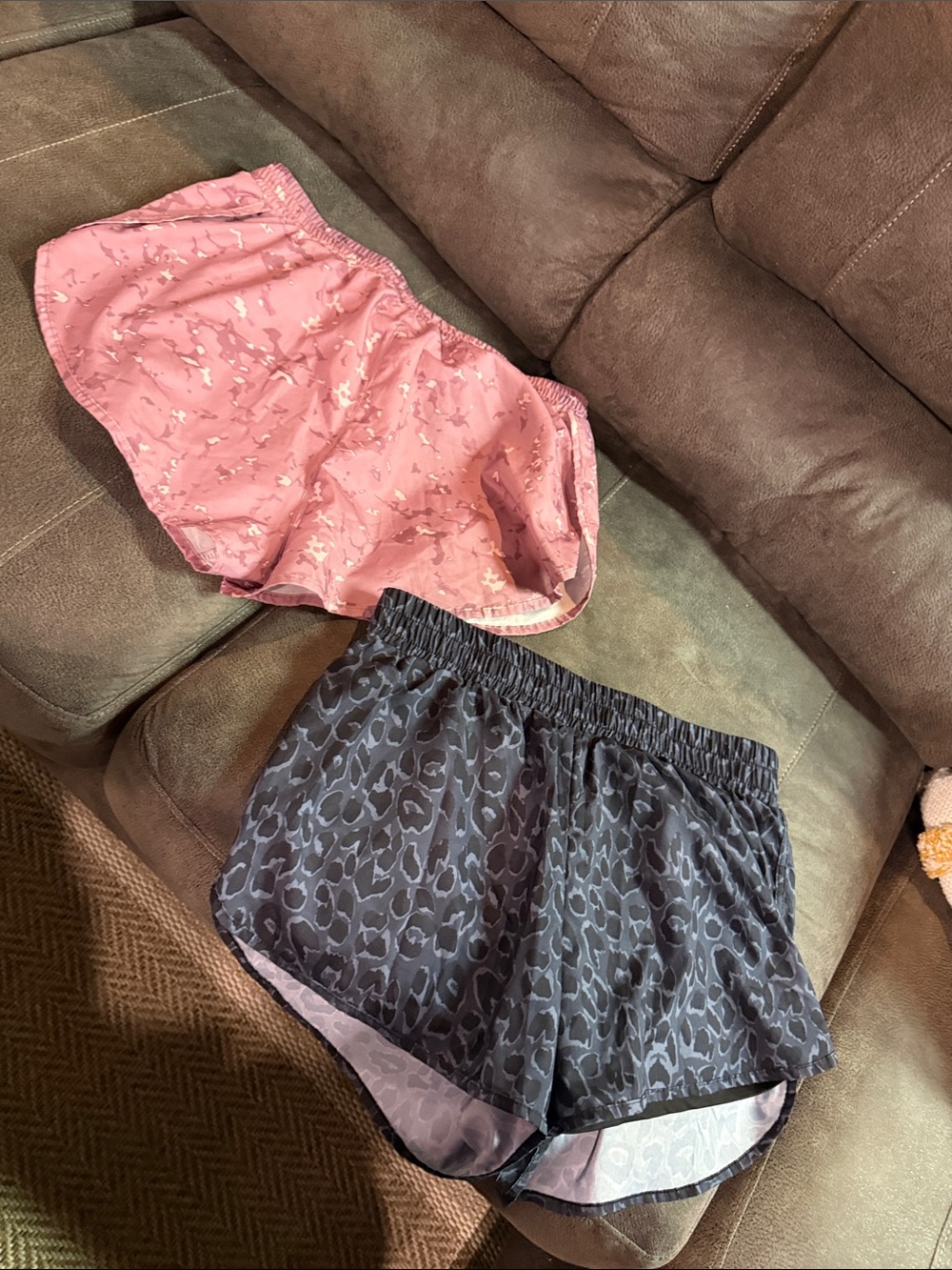 Women's Pink and Black Athletic Shorts